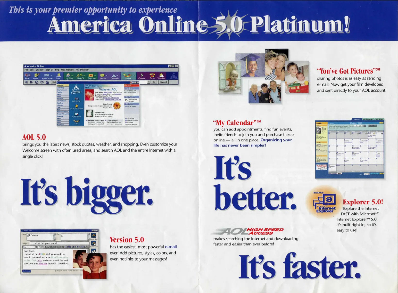 AOL version 5.0 brochure