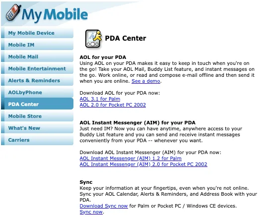 AOL for your PDA (2003)