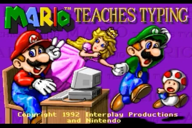 Did you know Mario had a game that could teach you to type? (Mario Teaches Typing for DOS, 1992)
