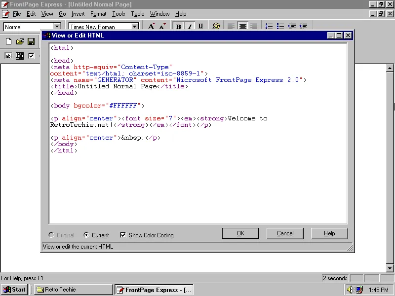 How many web pages did you start to build in FrontPage Express, but quickly gave up on it?